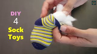 4 Sock Toys DIY  Make Toys From Old Baby Socks  Craft Stack [upl. by Ahsiekin818]