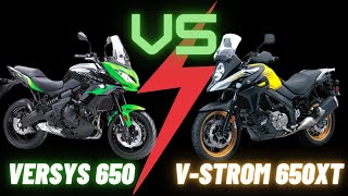 Kawasaki Versys 650 Vs Suzuki VStrom 650XT  650CC Adventure Bike Shootout [upl. by Anirdua]