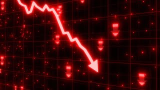 Stock Market Crash of Red Arrow Graph Going Down Into Recession 4K 60fps Wallpaper Background [upl. by Bethany]