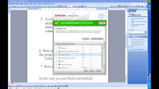 How To Unblock and Block program in McAfee Antivirus software [upl. by Wiese619]