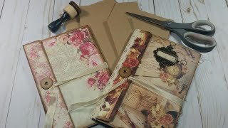 Part 1 Making an Envelope Journal Junk Journal Booklet Folio Tutorial [upl. by Strenta21]