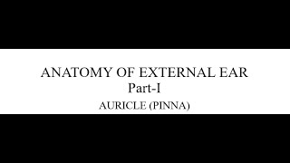 ANATOMY OF EXTERNAL EAR PARTI [upl. by Mackintosh]