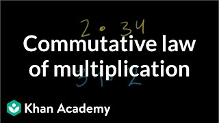 Commutative law of multiplication  Arithmetic properties  PreAlgebra  Khan Academy [upl. by Nerrat]