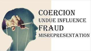 Coercion Undue Influence Fraud Misrepresentation  Indian Contract Act 1872  Law Guru [upl. by Buzzell520]