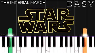 Star Wars  The Imperial March  EASY Piano Tutorial [upl. by Ahsinot]