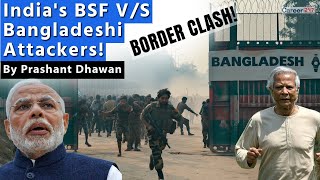 Sudden Clash at India Bangladesh Border  Indias BSF vs Bangladeshi Attackers [upl. by Pacifa]