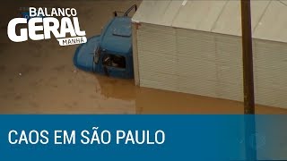 Chuva causa 796 pontos de alagamentos em São Paulo [upl. by Memberg]