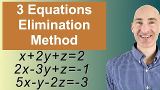 Solving Systems of 3 Equations Elimination [upl. by Pomfret]