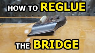 Acoustic Guitar Bridge Reglue  Epoxy Method  Plywood Tops [upl. by Teragram]