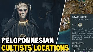 Assassins Creed Odyssey ALL PELOPONNESIAN CULTISTS Location Walkthrough [upl. by Annaihs]