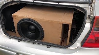 1 15 IN THE TRUNK  CUSTOM SUBWOOFER amp BOX [upl. by Auqinat]