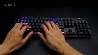 AUKEY KMG6 Mechanical Keyboard Lighting Effects amp Settings [upl. by Auoh140]