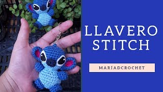 Keychain  Llavero Stitch a Crochet  Aprende a tejer a Stitch tutorial completo [upl. by Nottap]