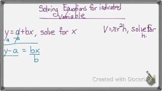 solve for indicated variable [upl. by Pool455]