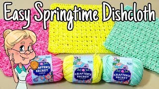 Easy Springtime Dishcloth  Crochet Tutorial  FREE PATTERN [upl. by Hajile522]