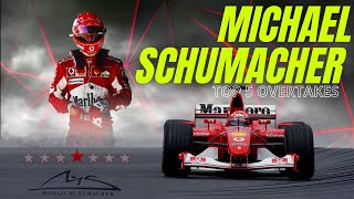 Michael Schumacher  Top 5 overtakes [upl. by Inaja]