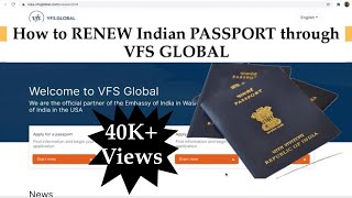 RENEWALReissuance of Indian Passport in USA through VFS GLOBAL  For Adult  new 2021 [upl. by Naeroled]