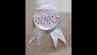 medaglia di fine anno per bambini  tutorial [upl. by Leidgam]