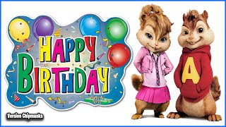 Happy Birthday To You Version Chipmunks  LyricsLetra [upl. by Eedahs]