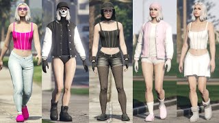 GTA 5 cute female outfits new clothing  new hairstyle NO GLITCHES  TUTORIAL [upl. by Aicirpac]