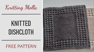 Knitted dishcloth with wafflepattern Free Knitting Pattern [upl. by Aneet57]