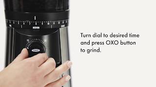 How to Use the OXO Brew Conical Burr Coffee Grinder [upl. by Joelynn]