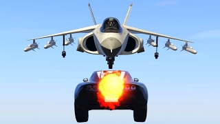 ROCKET CAR VS JET TEST GTA 5 Funny Moments [upl. by Ola]