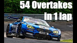 Busy 54 Overtakes Nurburgring Nordschleife BMW M6 GT3 Onboard [upl. by Kciregor]