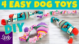 4 Easy DIY Dog Toys  Recycle Old Socks  Fun Sock Creations [upl. by Submuloc]