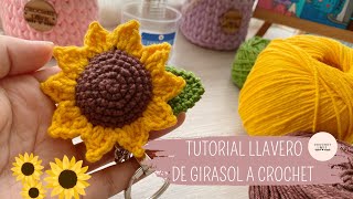 TUTORIAL DE LLAVERO GIRASOL A CROCHET [upl. by Iddet]