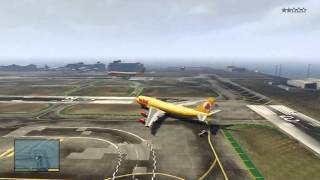 GTA V How To Get To The Airport amp Fly A JUMBO JET INCLUDING CRASHES [upl. by Nanaek]