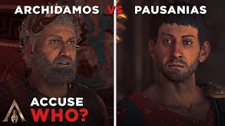 Accuse King Archidamos vs King Pausanias Who is Working for The Cult  Assassins Creed Odyssey [upl. by Anigroeg292]