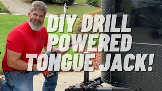 DIY DRILL POWERED TONGUE JACK FOR A TRAILER [upl. by Nilats]